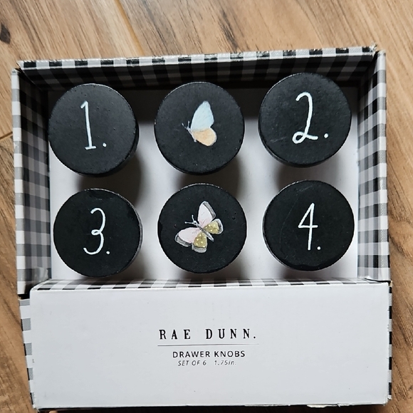 Rae Dunn Black Knobs with Butterfly Motif NEW - Picture 1 of 8